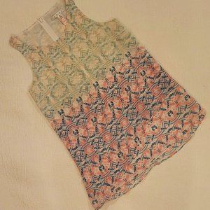 Size XS: CAbi Mosaic Print Top Style 250